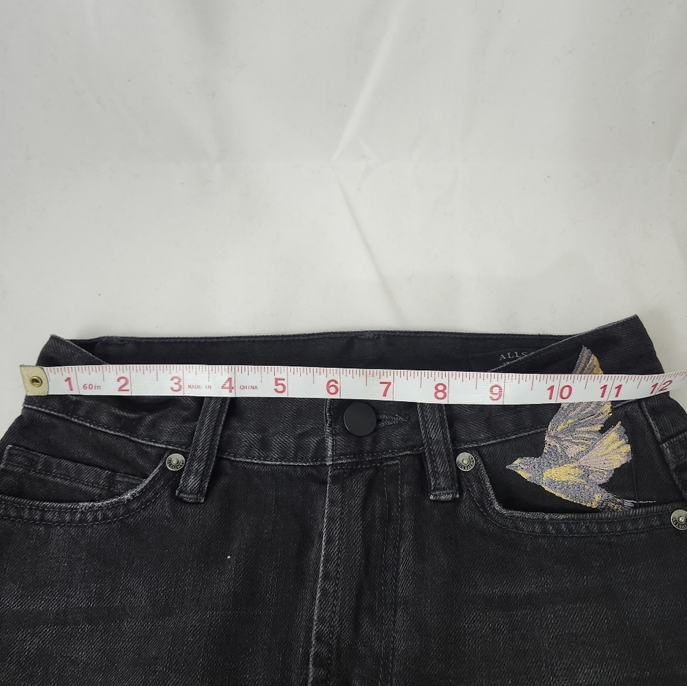 All Saints Bird Skirt Black Denim  Mini Size 00 - Picture 5 of 9